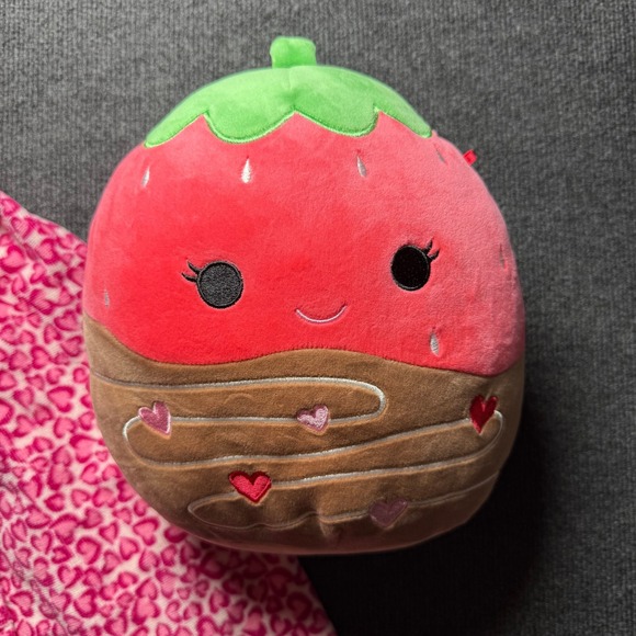 Girls Valentines Gift: Pink Heart Terry Wrap Robe L / XL 8 & Squishmallows - Picture 4 of 10